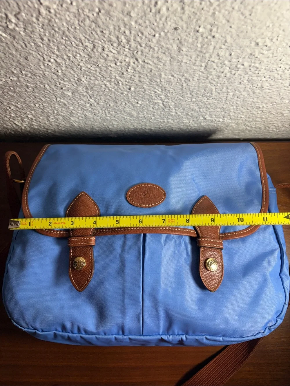 Longchamp La Pilage Blue Nylon Messenger Bag